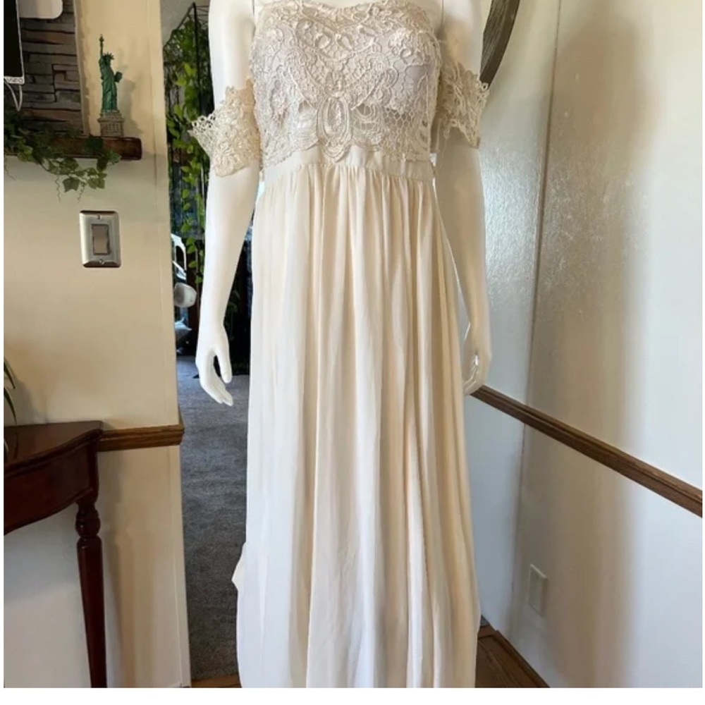 Soieblu Womens Size L Ivory Dress